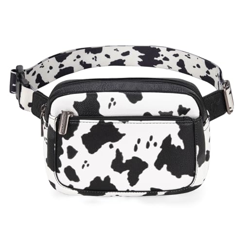 Montana West Cow Print Fanny Packs for Women Everywhere Belt Bag Crossbody Waist Packs with Adjustable Strap