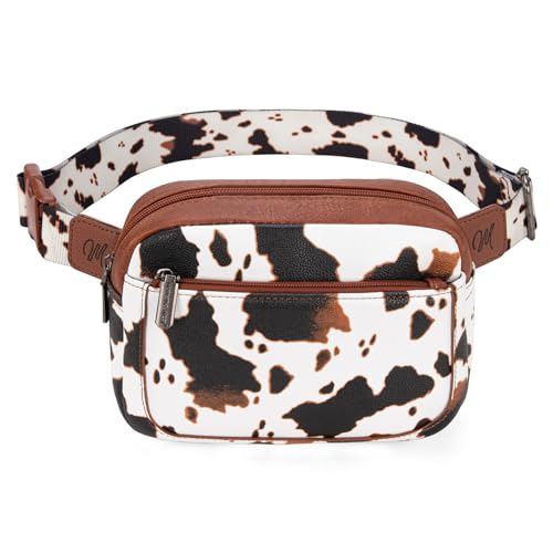 Montana West Cow Print Fanny Packs for Women Everywhere Belt Bag Crossbody Waist Packs with Adjustable Strap