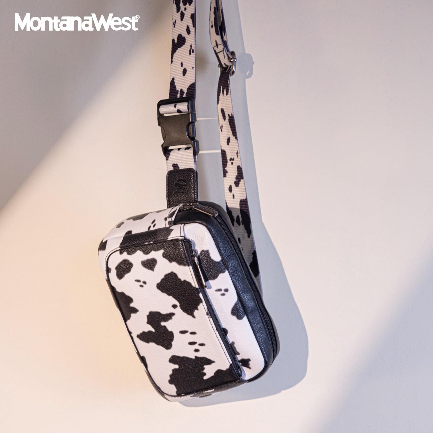 Montana West Cow Print Fanny Packs for Women Everywhere Belt Bag Crossbody Waist Packs with Adjustable Strap