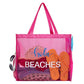 Montana West Large Mesh Beach Tote Bag Net Mesh Pool Bag with Two Pockets