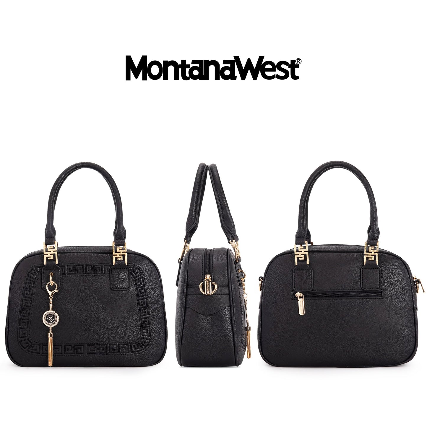 Montana West Small Top Handle Purse for Women Crossbody Satchel Handbag Barrel Bag