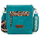 Montana West Crossbody Bags for Women with Dual Compartments Western Crossbody Purse With Leopard Print Guitar Strap