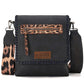 Montana West Crossbody Bags for Women with Dual Compartments Western Crossbody Purse With Leopard Print Guitar Strap