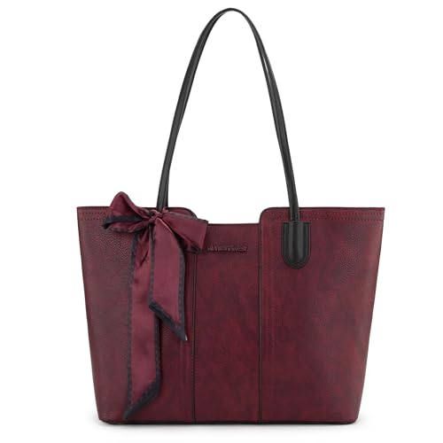 Montana West Tote Bags for Women Medium Top Handle Handbags with Scarf