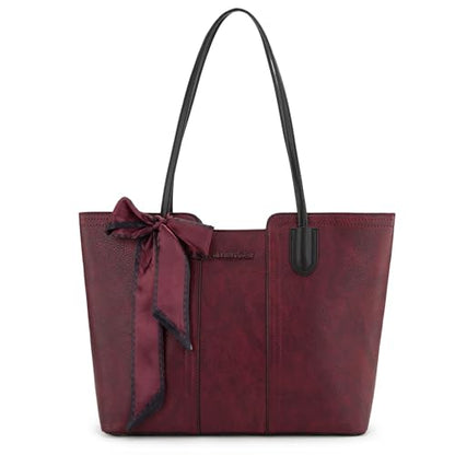 Montana West Tote Bags for Women Medium Top Handle Handbags with Scarf