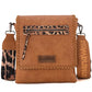 Montana West Crossbody Bags for Women with Dual Compartments Western Crossbody Purse With Leopard Print Guitar Strap